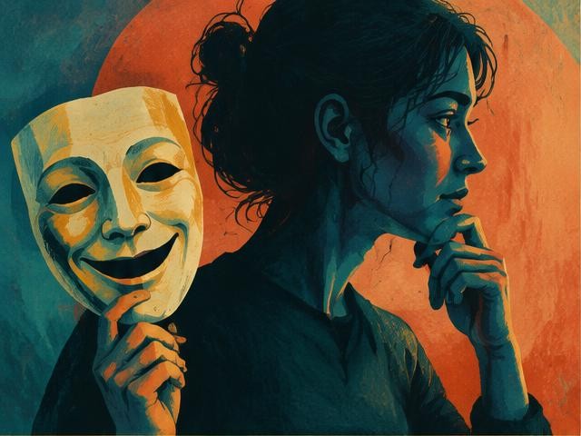 Editorial illustration for The Cost of Camouflaging Autism