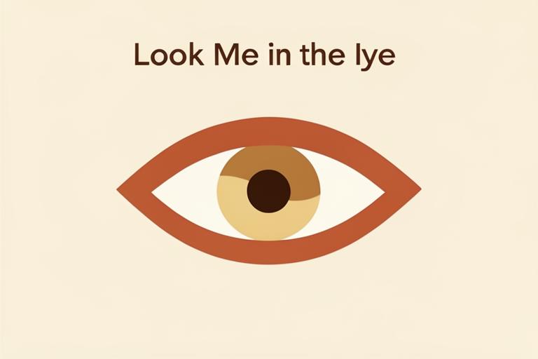 Illustrated cover art for Look Me in the Eye by John Elder Robison