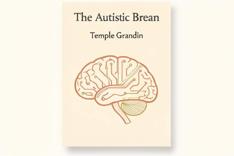 Illustrated cover art for The Autistic Brain by Temple Grandin & Richard Panek